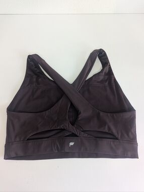 Fabletics Twist Sports Bra Medium Impact Crisscross Straps Sz XL  Burgundy EUC